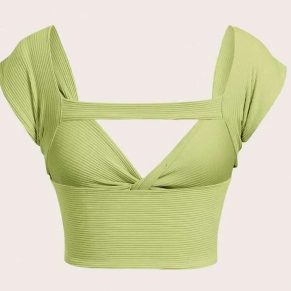 Green Crop Top - Picture 2 of 4